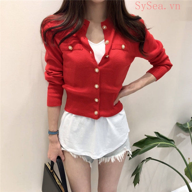 Áo len nữ tay dài cổ tròn phong cách thời trang tinh tế