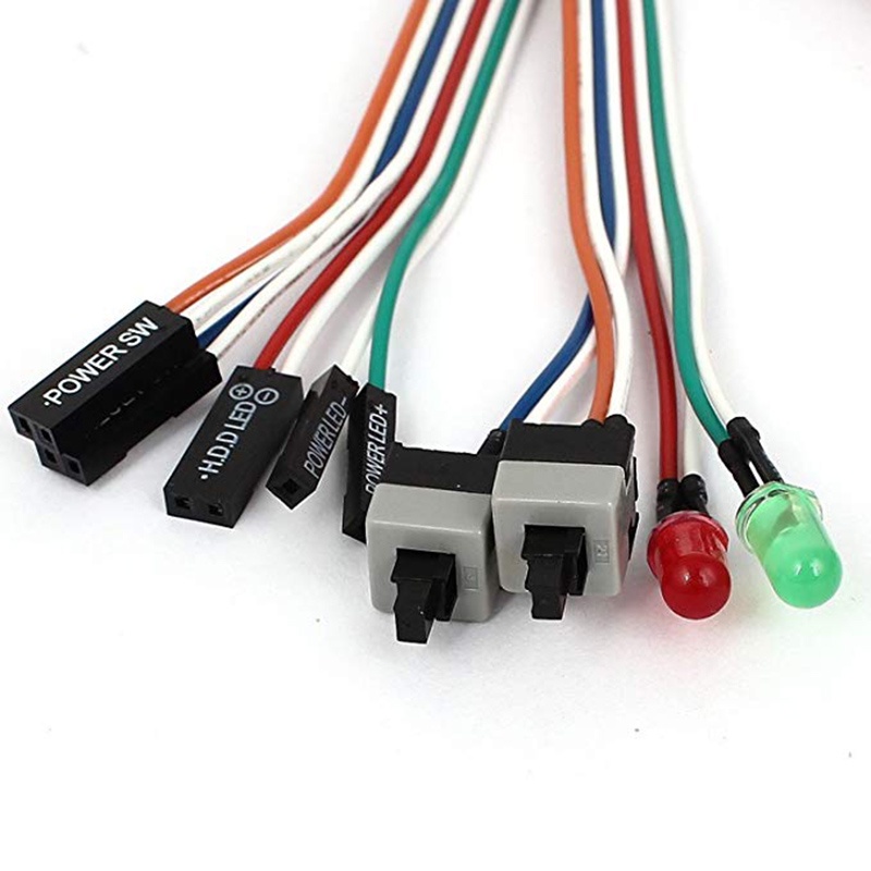 Dây Công Tắc Đèn LED Đôi / Vỏ Máy Tính / Nút Nguồn / Nút Đặt Lại YKD