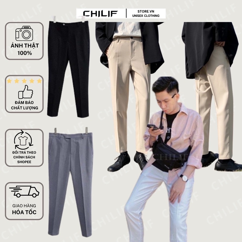 Quần Tây Baggy/Quần tây âu nam/ Baggy Pants dáng Hàn Quốc ống côn siêu đẹp form chuẩn 4 màu cực sang