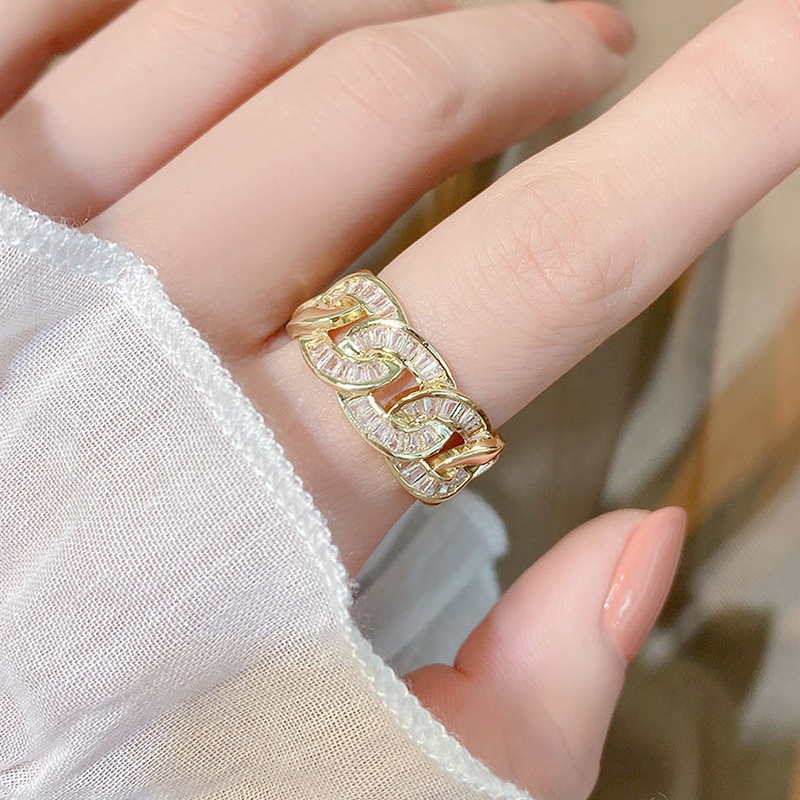 Nhẫn Đính Đá Zircon Lấp Lánh Siêu Sáng Có Thể Điều Chỉnh Làm Quà Tặng Đám Cưới Cho Nữ