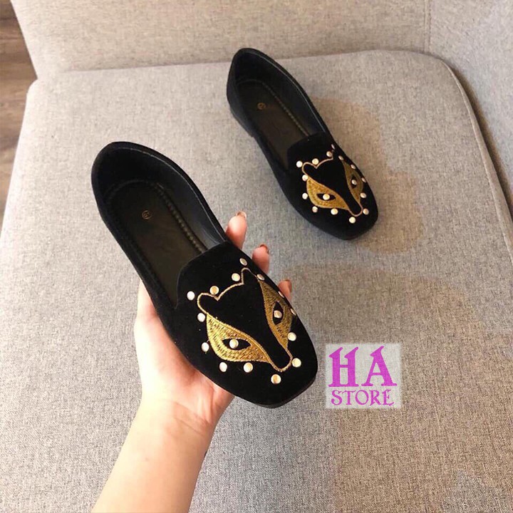 Giày búp bê nữ đế bằng thêu hình cáo sang trọng giá rẻ êm chân - Bệt cáo | BigBuy360 - bigbuy360.vn