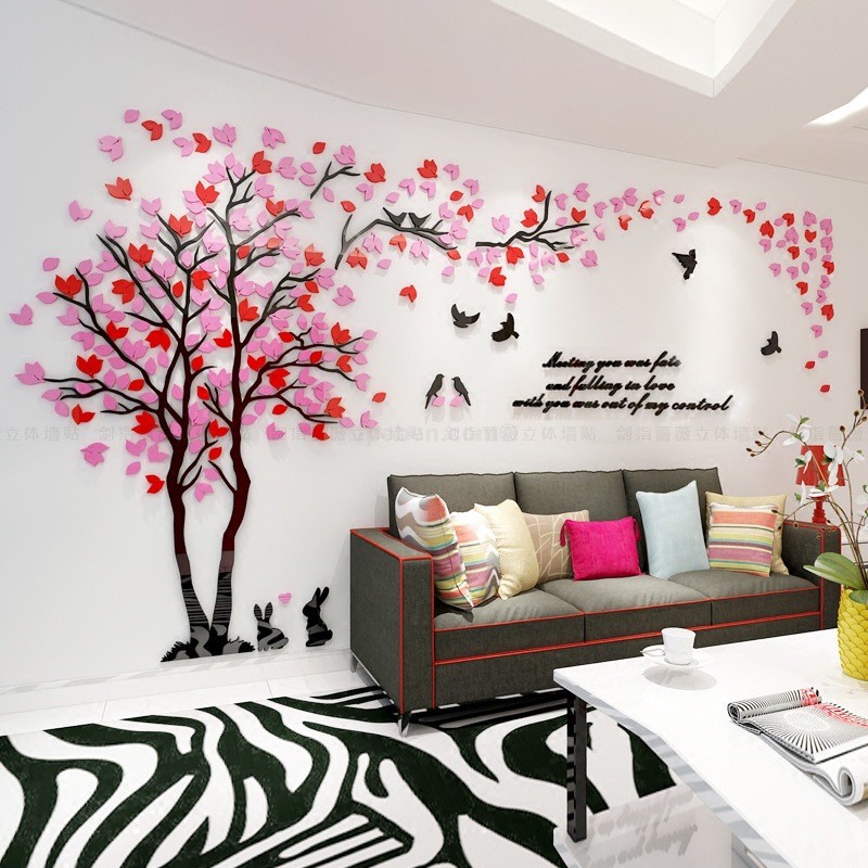 Tranh dán tường mica 3d decor khổ lớn khung cảnh thiên nhiên trang trí phòng khách, phòng ngủ Nhiều Size - EPeBen