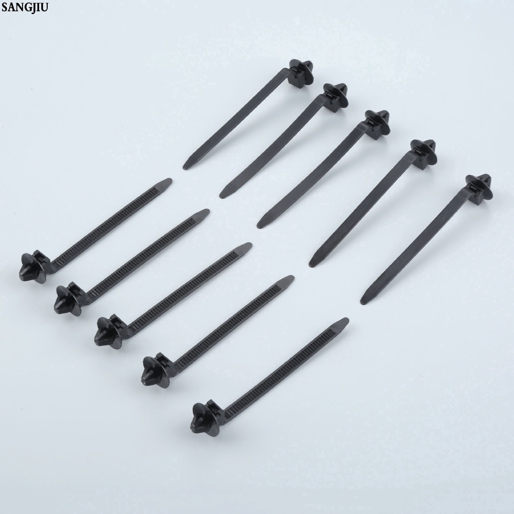 Set 50 Dây Đai Nylon Màu Đen Kẹp Cố Định Dây Cáp Cho Xe Hơi