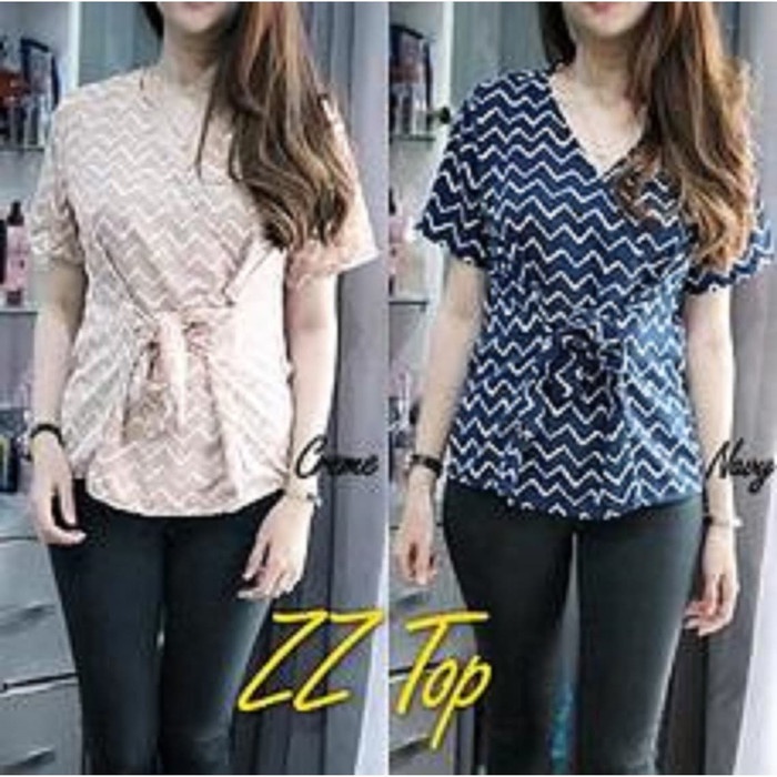Hàng Đầu Hàn Quốc - Áo Nữ - Top (Kimono ZZ. Bc) Áo Sơ Mi Nữ Màu Xanh Nước Biển / Kem Len KP850