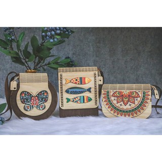 Túi Gỗ họa tiết Vintage