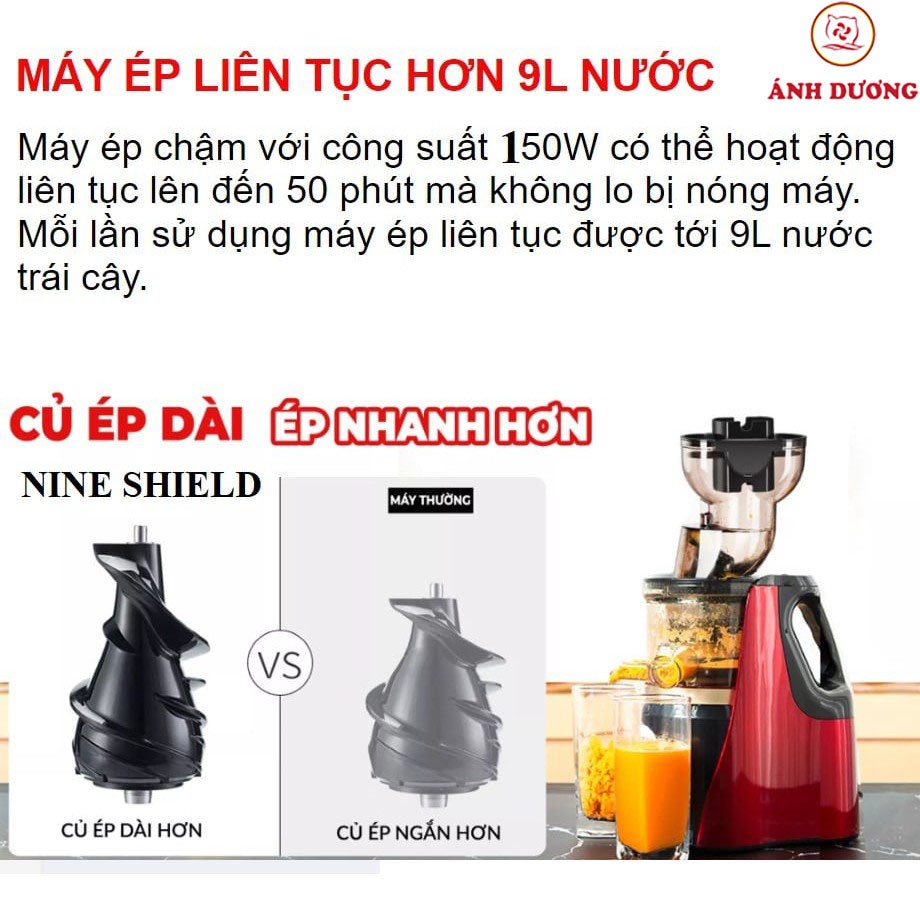 Máy ép trái cây thế hệ mới Nineshield KB- F8B/ KB- F8/ KB- F10 CHÍNH HÃNG BẢO HÀNH 1 NĂM