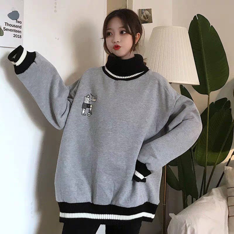 ÁO SWEATER NỈ CAO CỔ SỐ 10 UNISEX HOT | BigBuy360 - bigbuy360.vn