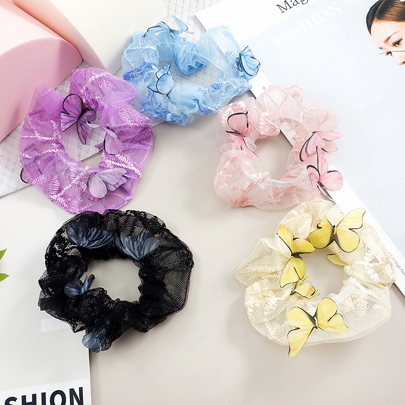 Dây cột tóc đính cánh bướm thanh lịch qpp061201