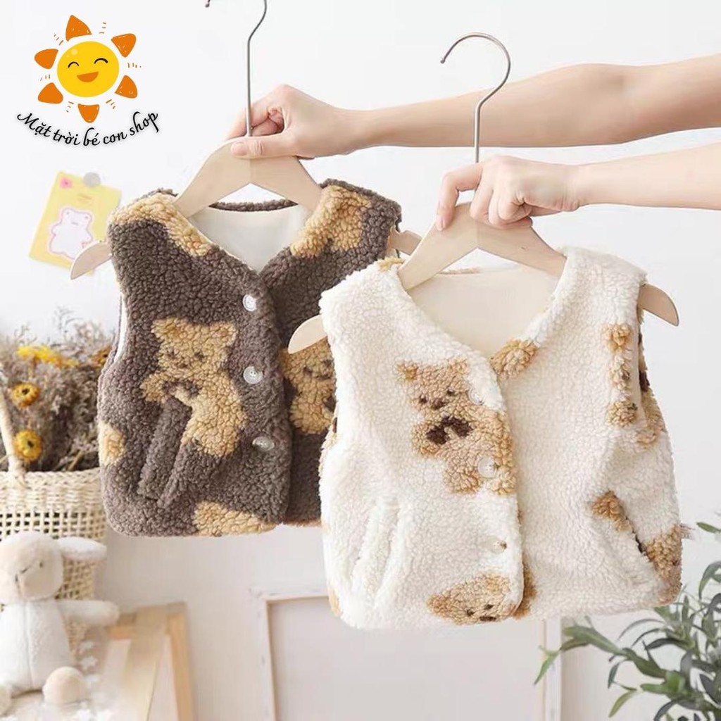 Áo gile lông cừu cho bé hàng loại 1 dày dặn mềm mịn