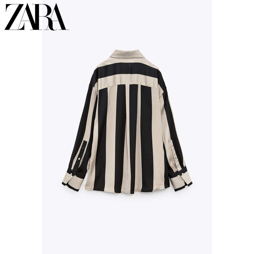 Zara Áo Sơ Mi Lụa satin Dáng Rộng Thời Trang Mùa Thu Dành Cho Nữ 7885138 085