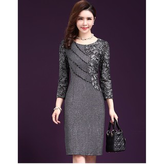 Đầm quý bà phối ren sang trọng - thoitrangtop- don921