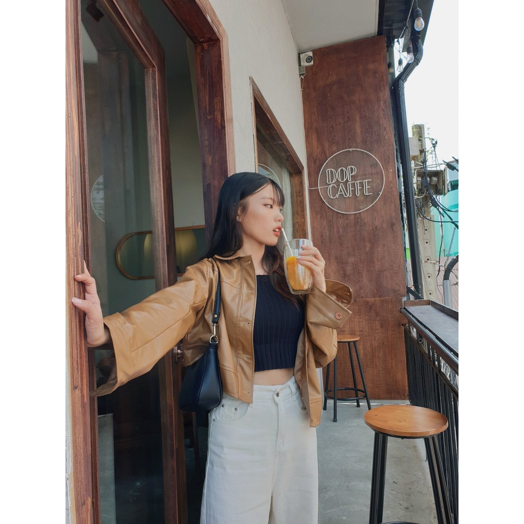 [ HÀNG ORDER ] Áo khoác da Latte Leather Jacket CÓ HÌNH THẬT style Hàn Quốc