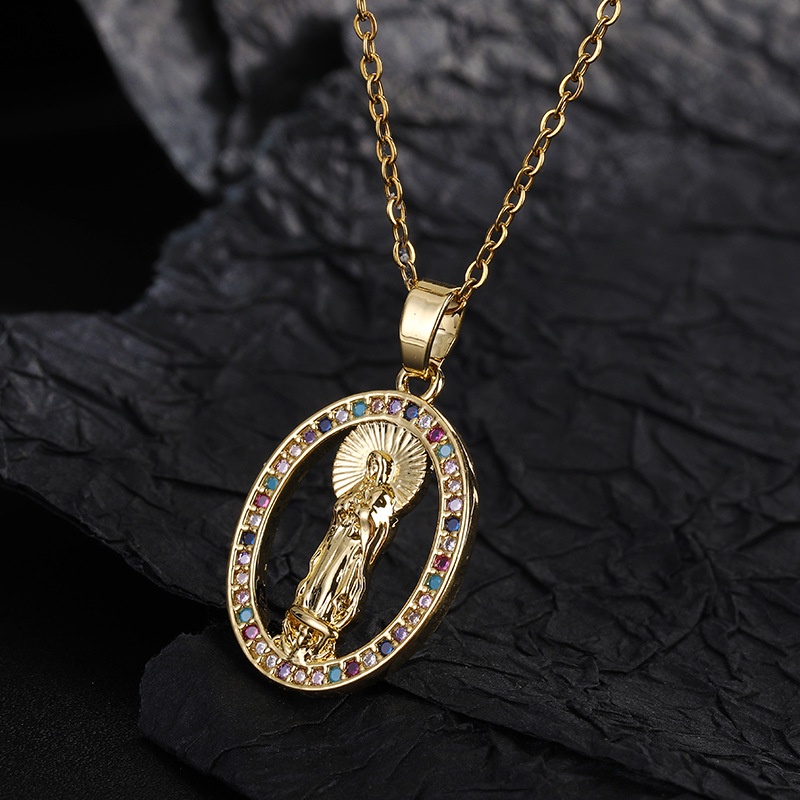❤zheting❤ cổ Mạ Vàng 18K Đính Đá Zircon Nhiều Màu Sắc Phong Cách Hip Hop Thời Trang
