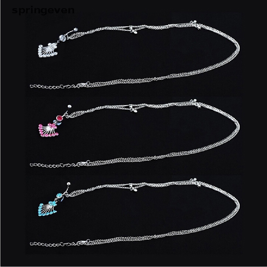 Khuyên Rốn Phối Dây Xích Đính Đá Pha Lê Thời Trang Cá Tính