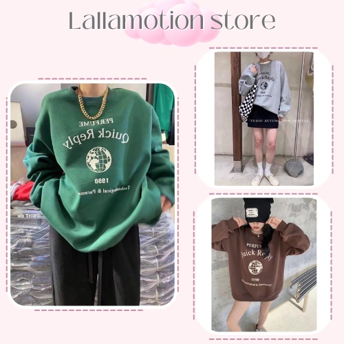 Áo nỉ sweater hoodie đôi nam nữ thời trang trẻ hàng quảng châu cao cấp  from rộng hot LALLAMOTION 22 | BigBuy360 - bigbuy360.vn