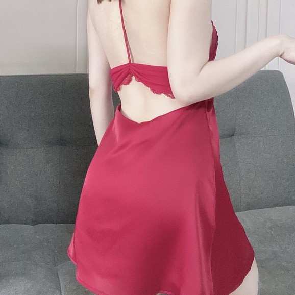 Váy Ngủ 2 Dây Gợi Cảm Kèm Quần Chip – Đầm Ngủ Freesize Sexy Lụa Satin Quyến Rũ Có Móc Điều Chỉnh Dây Tiện Lợi | BigBuy360 - bigbuy360.vn