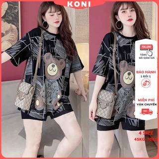 Set bộ nữ ngắn thun cotton bigsize mặc nhà đi chơi dễ thương form rộng thời trang KONI K06 .