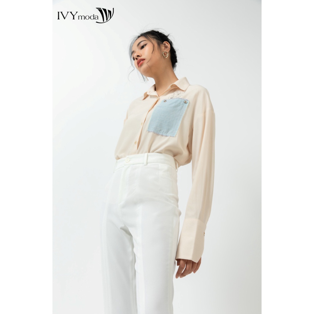 Áo sơ mi nữ ráp vải IVY moda MS 17M5781