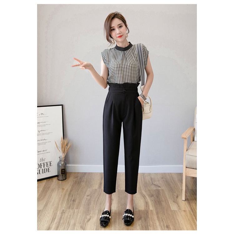 Quần tây nữ lưng cao công sở cạp bèo DOLOXI Hàn Quốc cao cấp  Q356