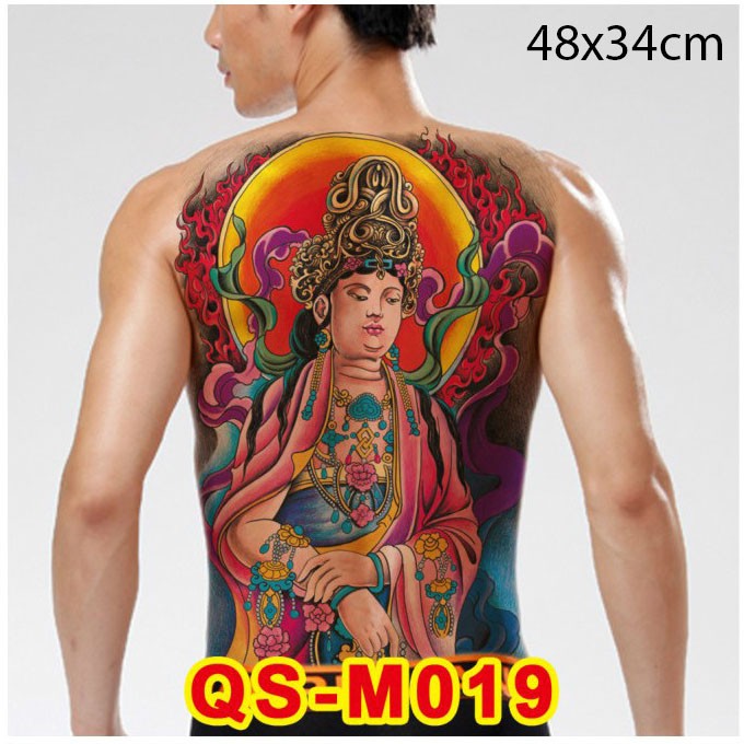 Hình Xăm Dán Kín Lưng Phật QSM019