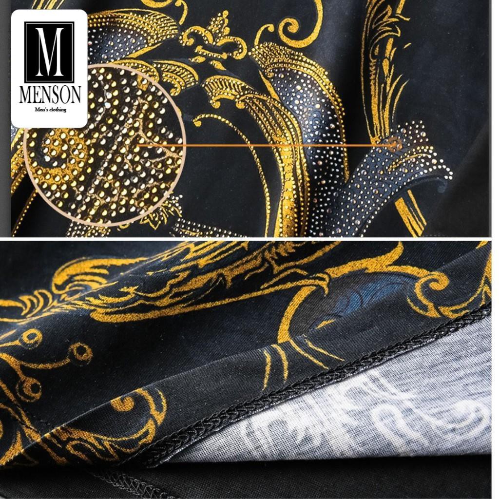 Áo Phông Nam Siêu Cấp Phong Cách Trẻ Trung Sang Trọng - Áo Thun Nam Lụa Chất Mát In Hình Đính Đá Cao Cấp MENSON M1115 | BigBuy360 - bigbuy360.vn