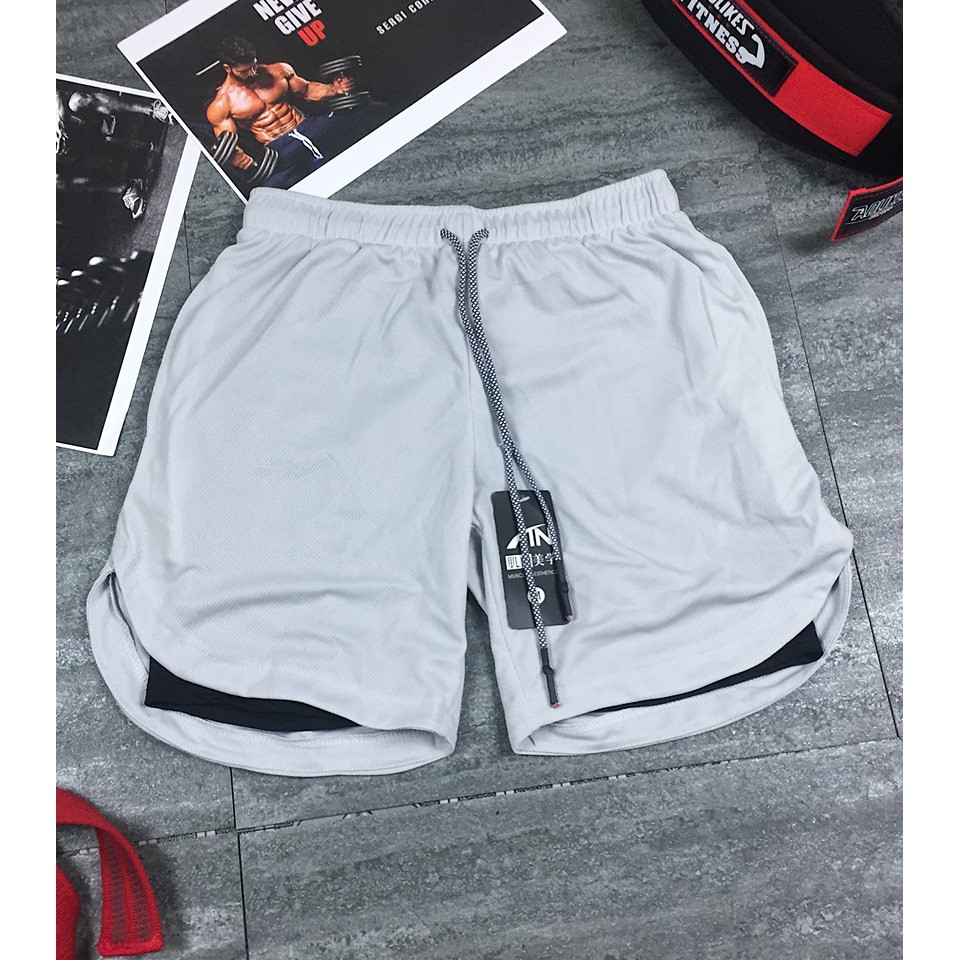 Quần Short 2 Lớp Tập Gym, Thể Thao Nam