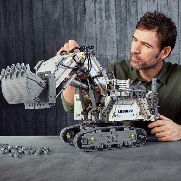 42100 Đồ chơi lắp ráp Iego Technic Liebherr R 9800 - Xe máy xúc xám