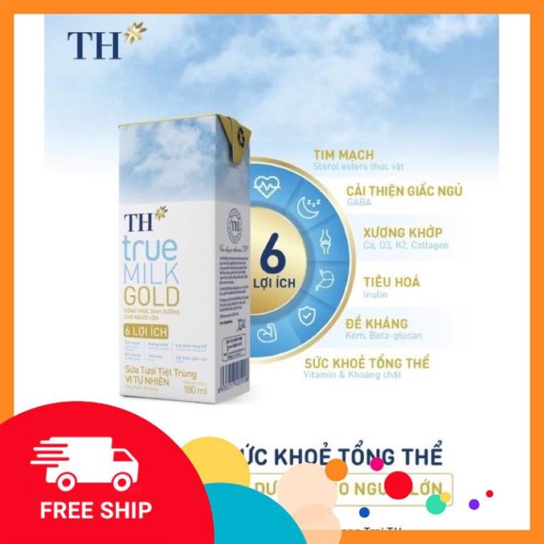 Lốc 4 hộp sữa dinh dưỡng TH TRUE MILK GOLD cho người lớn tuổi (180ml/hộp)