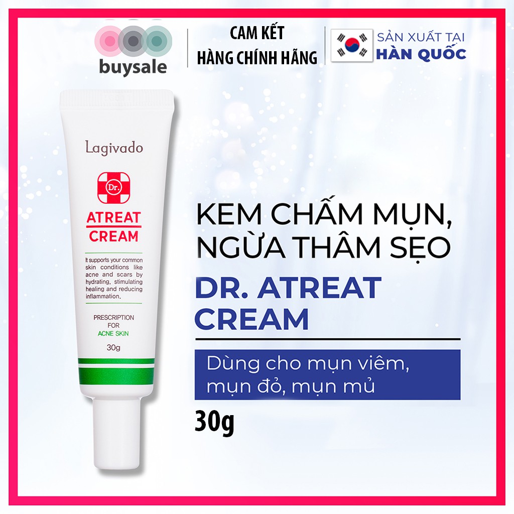 Kem chấm giảm mụn ngừa thâm sẹo rỗ, thông thoáng lỗ chân lông Dr. Atreat Cream 30g - Buysale