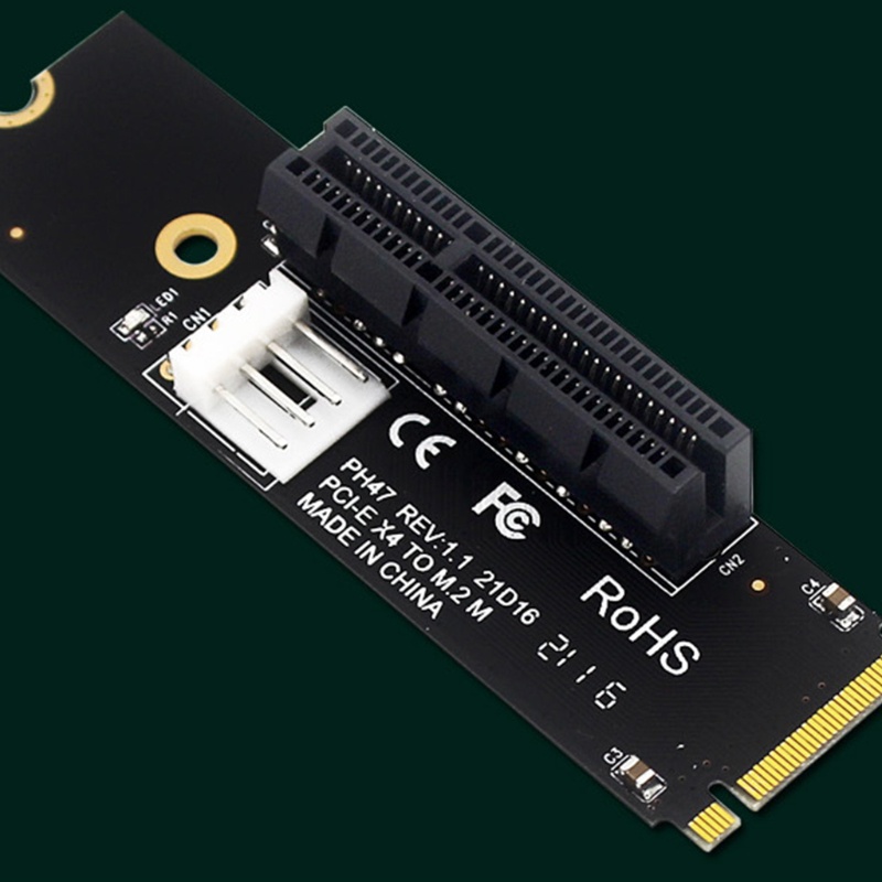 Set 4 thẻ chuyển đổi M.2 NGFF-M Key SSD sang PCI-E kèm đèn LED cho máy tính