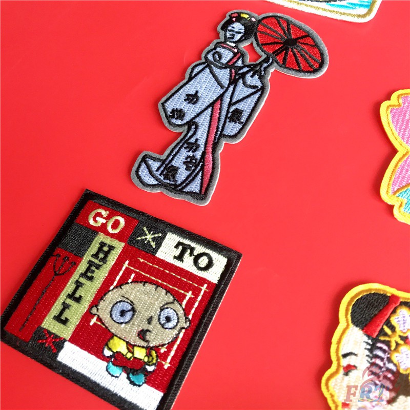 Miếng ủi thêu quần áo thiết kế theo phong cách Harajuku Nhật Bản đẹp mắt