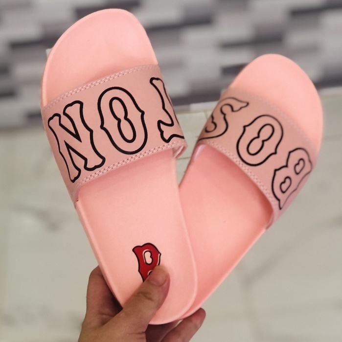 Dép unisex 𝐌𝐋𝐁 𝐁𝐎𝐒𝐓𝐎𝐍 ❤️FREESHIP + Hộp❤️ dép mlb quai ngang thể thao nữ in Boston nhiều màu