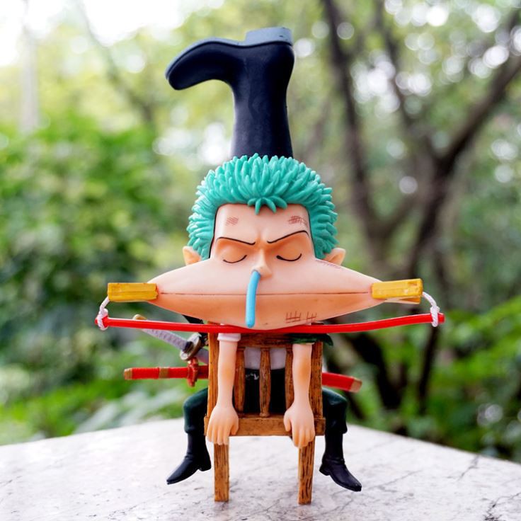 Mô hình One Piece Luffy / Zoro / Sanji Ngủ Gật hài hước, dùng để trang trí bàn làm việc, bàn học tập