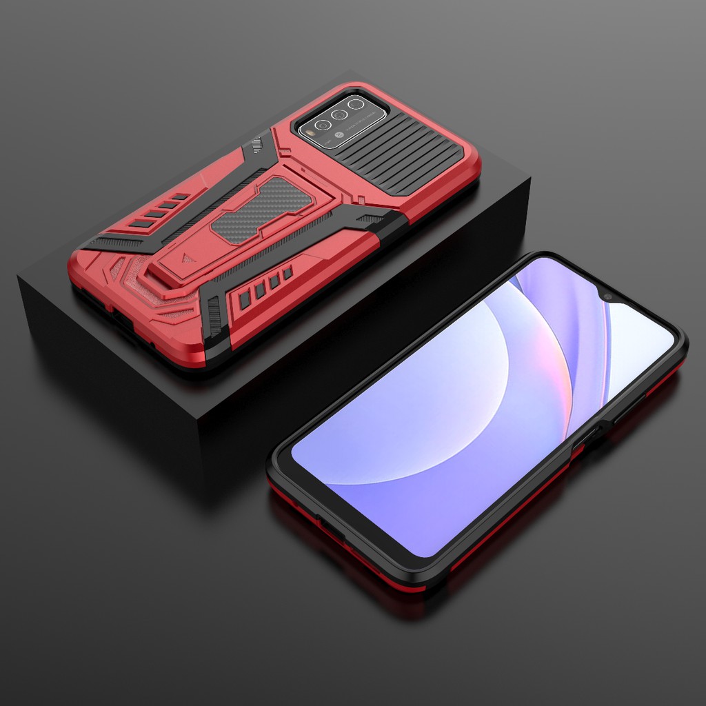 Ốp lưng Xiaomi Redmi 9T / Poco M3 Iron Man Pro chống sốc giá đỡ xem phim cao cấp