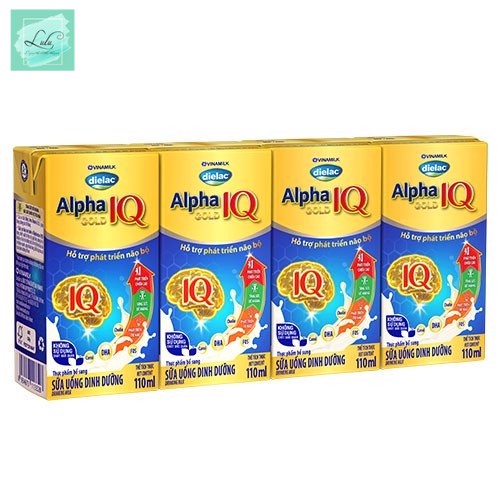 Combo 2 Lốc Sữa Bột Pha Sẵn Dielac Alpha Gold Iq 110Ml - Lốc 4 Hộp X 110Ml - Lulu Mart