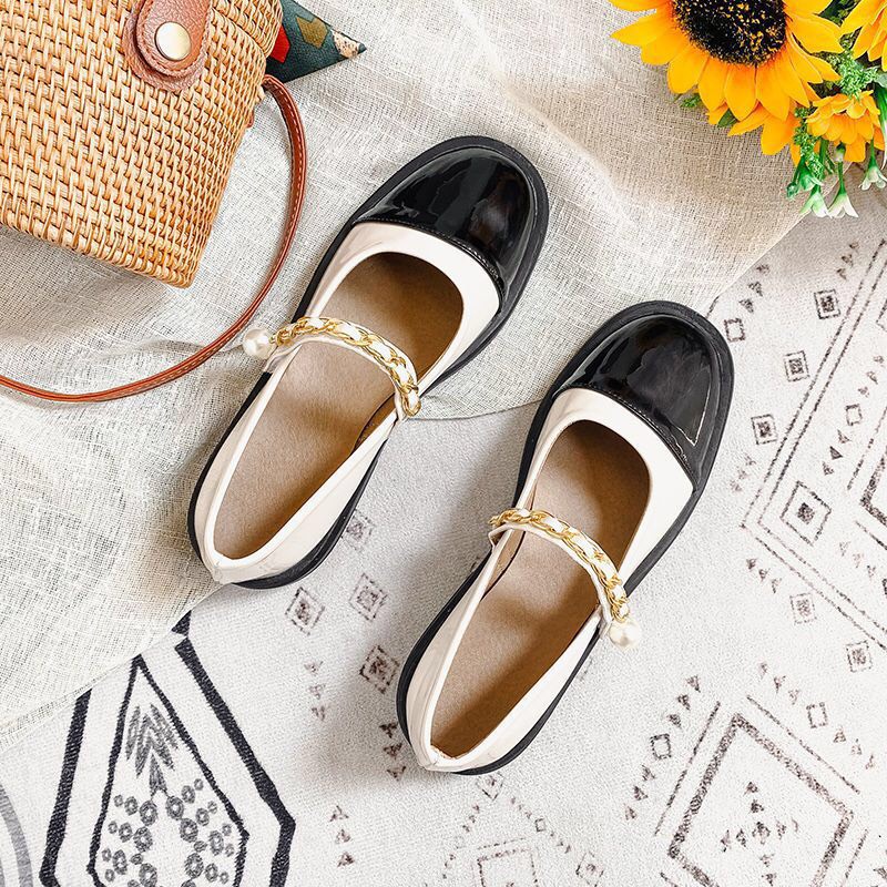 Giày búp bê da mềm quai dán thời trang thanh lịch phong cách ulzzang cổ điển cho nữ mã  V557