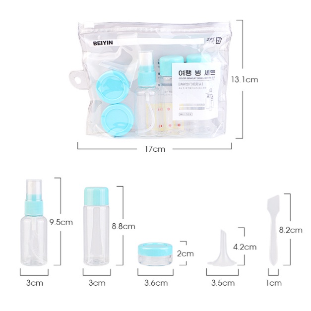 SET 6 MÓN CHIẾT MỸ PHẨM, CHAI NHỰA CHIẾT XÀ BÔNG KHI ĐI DU LỊCH NHỎ GỌN TIỆN LỢI