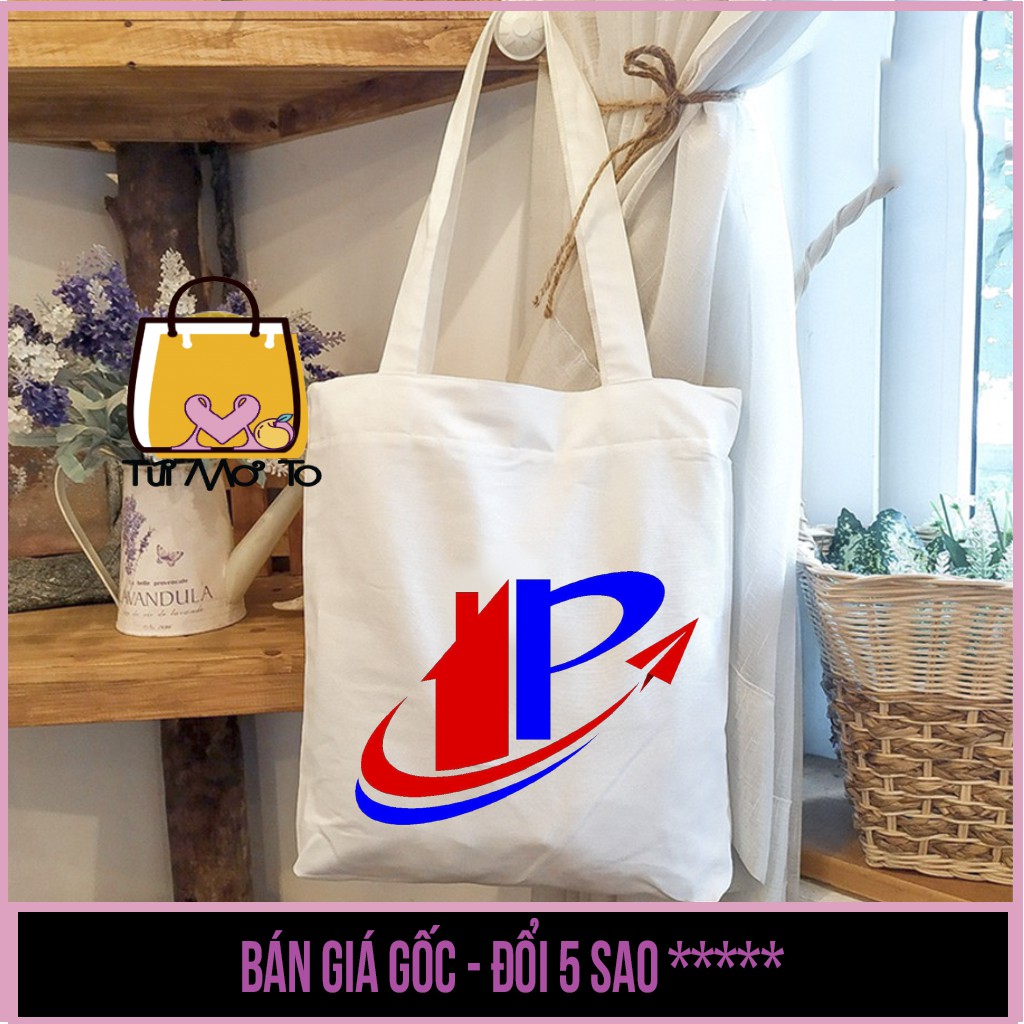 Túi tote VUÔNG THEO YÊU CẦU - Túi canvas - Túi Vải có khóa kéo - Túi Mơ To store