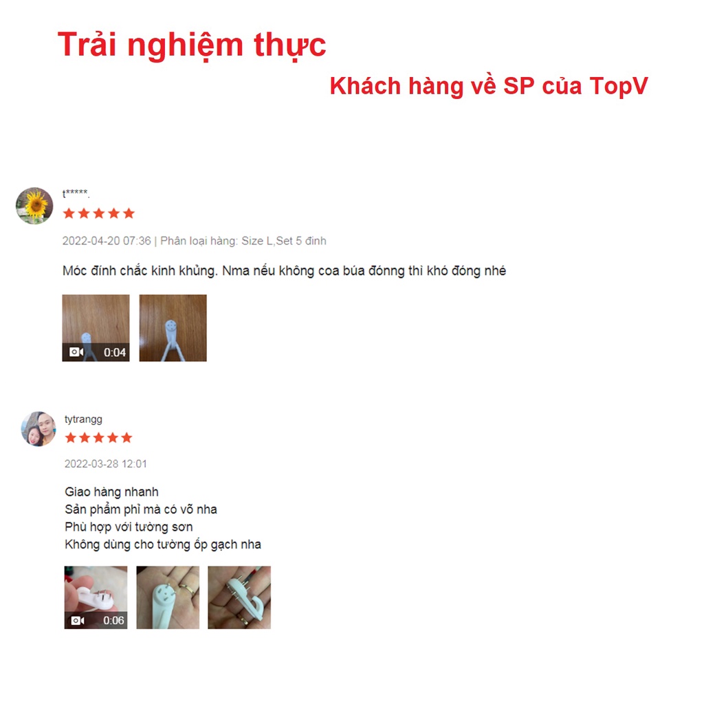 Đinh 4 chân treo tường chịu lực có móc treo tranh ảnh treo kệ vật dụng không cần khoan