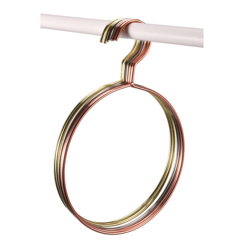 Bộ 10 Móc Treo Cà Vạt / Khăn Choàng Hình Tròn Bằng Sắt Chống Trượt Giá Đỡ