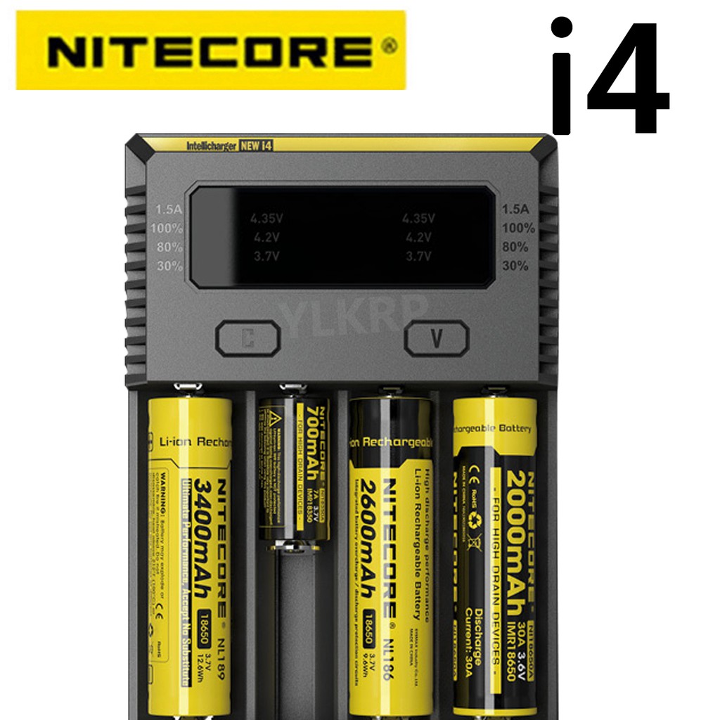 Bộ Sạc Pin Thông Minh Nitecore New I4 1500ma 18650, 21700, 26650...