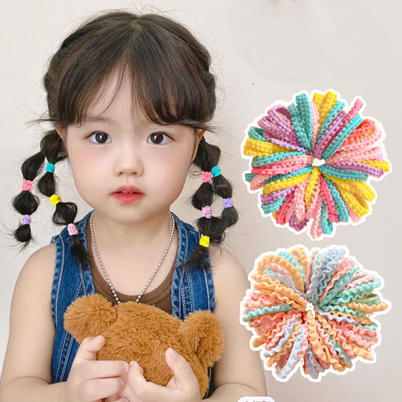 Dây Buộc Tóc Cao Su Co Giãn Nhiều Màu Sắc Dành Cho Trẻ Em