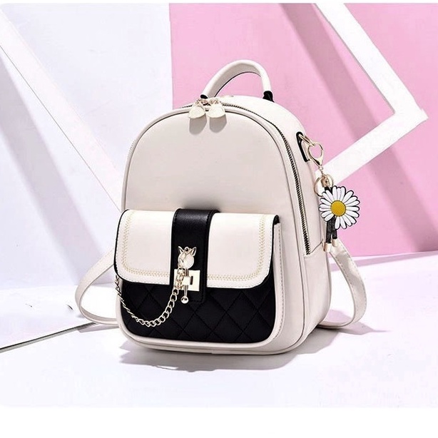 Balo Nữ Thời Trang Khóa Hồ Ly BL16 Trắng