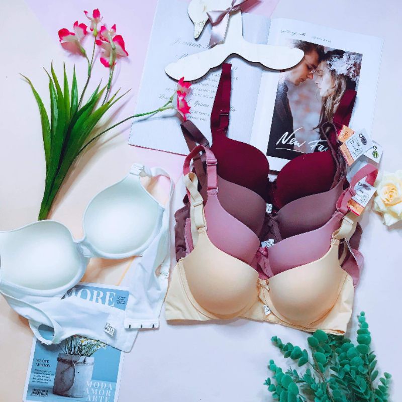 LOVELY Áo Ngực Định Hình Thái Trơn Mút Nâng 2P Cao Cấp