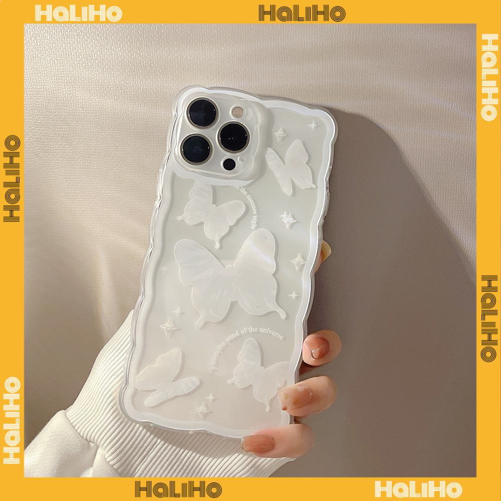 iPhone Case Silicone Soft Case Clear Case Wave Non-Slip Shockproof Camera Full Coverage Protection Butterfly Simple For iPhone 13 Pro Max iPhone 12 Pro Max iPhone 11 iPhone 7 Plus