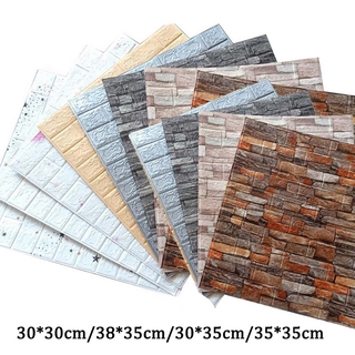 Miếng Dán Tường 3d Chất Liệu Mút Xốp Chống Thấm Nước Kích Thước 38x35cm