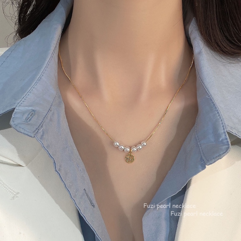 MOCHASHUVòng cổ choker phối ngọc trai giả phong cách Hàn Quốc cho nữ