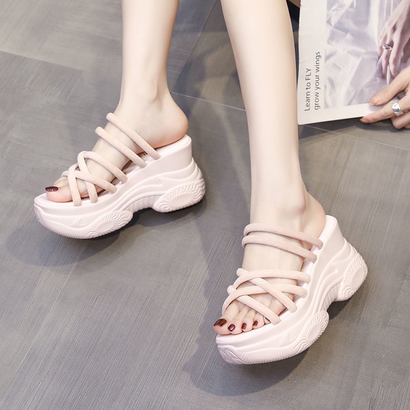 Dép sandal đế xuồng 9cm thời trang mùa hè mới dễ phối đồ cho nữ 2021