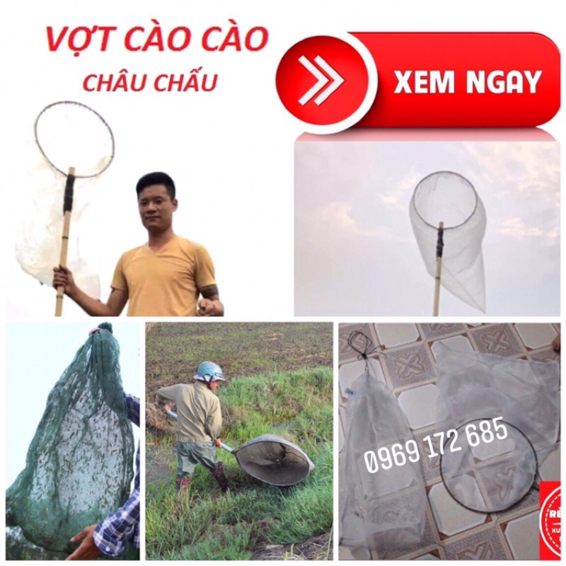 Vợt châu chấu - cào cào tặng túi đựng