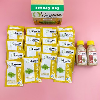 Rong Nho Tách Nước Okinawa HỘP LỚN 18 GÓI + TẶNG 2 CHAI SỐT MÈ, Thực phẩm tốt cho sức khỏe phái đẹp